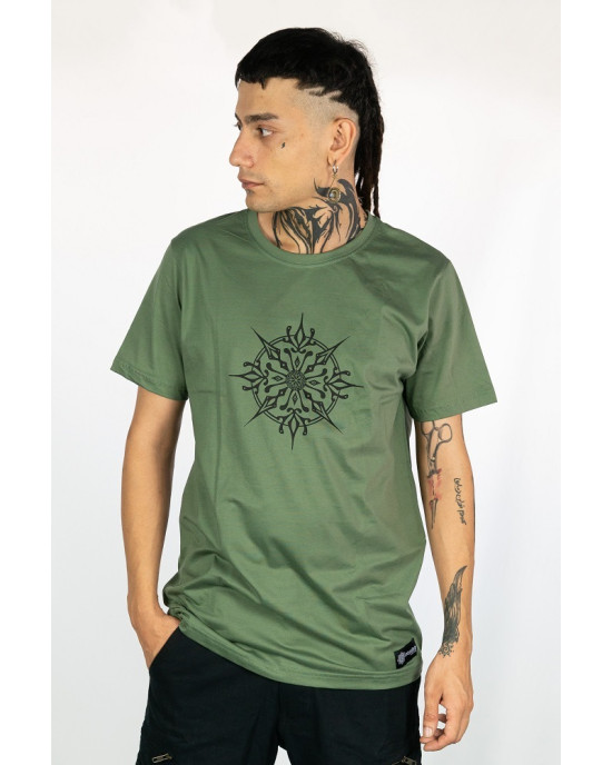 T-shirt Mandala Solar Sigil Χακί