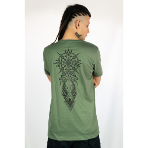 T-shirt Mandala Solar Sigil Χακί
