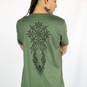 T-shirt Mandala Solar Sigil Χακί