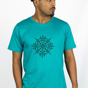 T-shirt Mandala Solar Sigil Τιρκουάζ