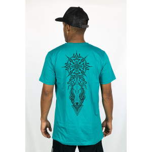 T-shirt Mandala Solar Sigil Τιρκουάζ