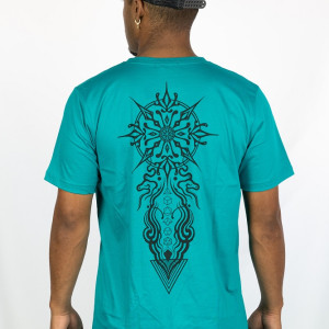 T-shirt Mandala Solar Sigil Τιρκουάζ