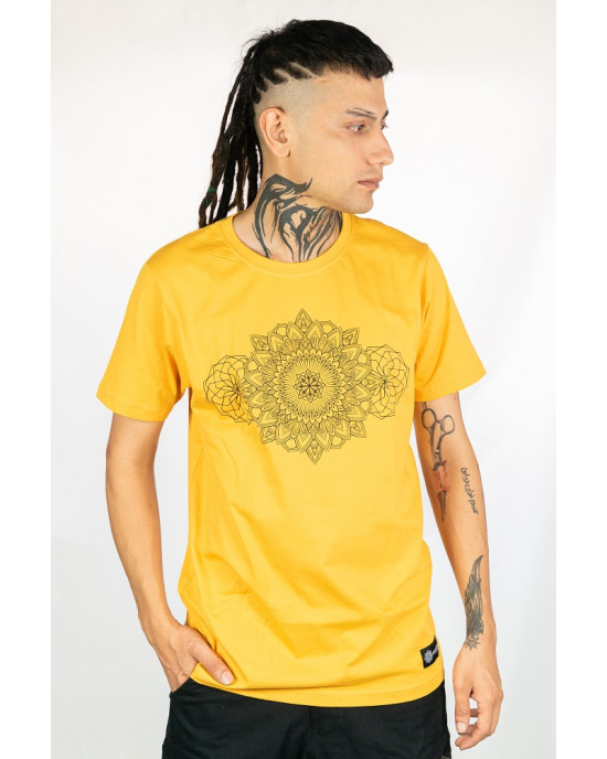 T-shirt Mandala Solar Kίτρινο