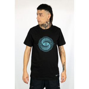 T-Shirt Mandala Vortex Eye Μαύρο