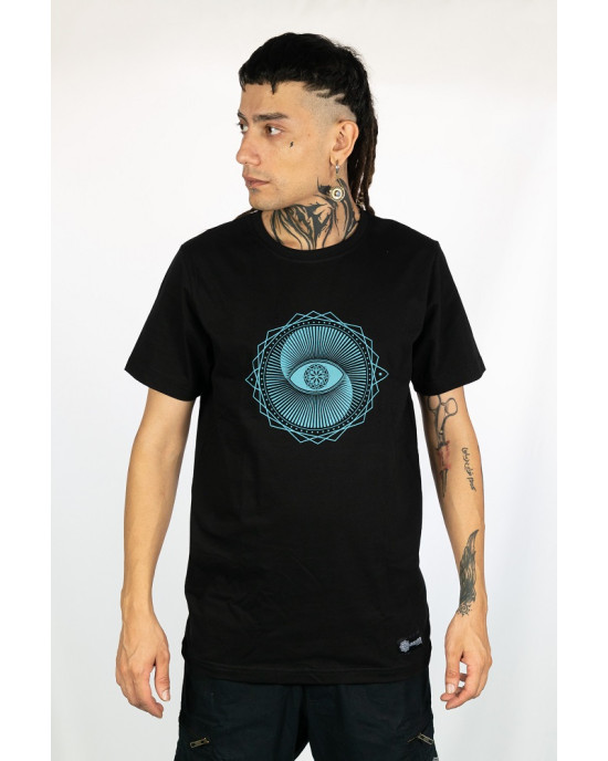 T-Shirt Mandala Vortex Eye Μαύρο