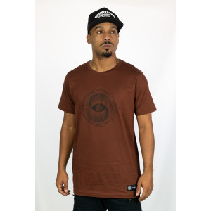T-Shirt Mandala Vortex Eye Καφέ