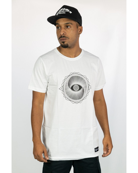 T-Shirt Mandala Vortex Eye Λευκό