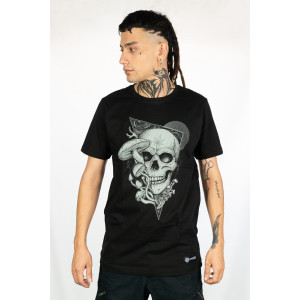 T-shirt PsySkull Shroom Μαύρο