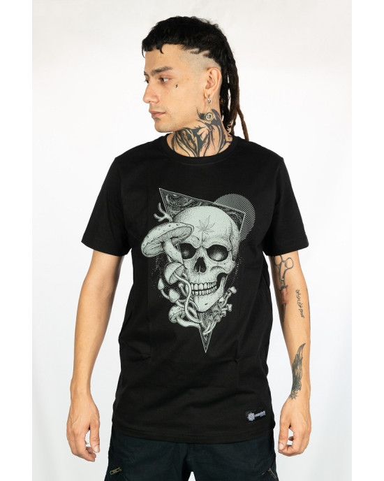 T-shirt PsySkull Shroom Μαύρο