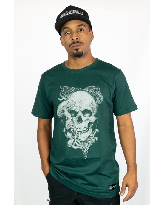 T-shirt PsySkull Shroom – Σκούρο Πράσινο