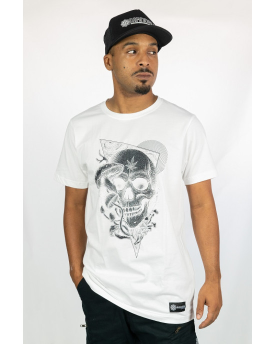 T-shirt PsySkull Shroom Λευκό