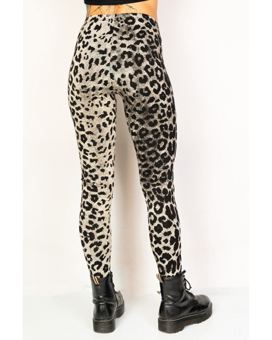Κολάν Animal Print Leopard Άσπρο