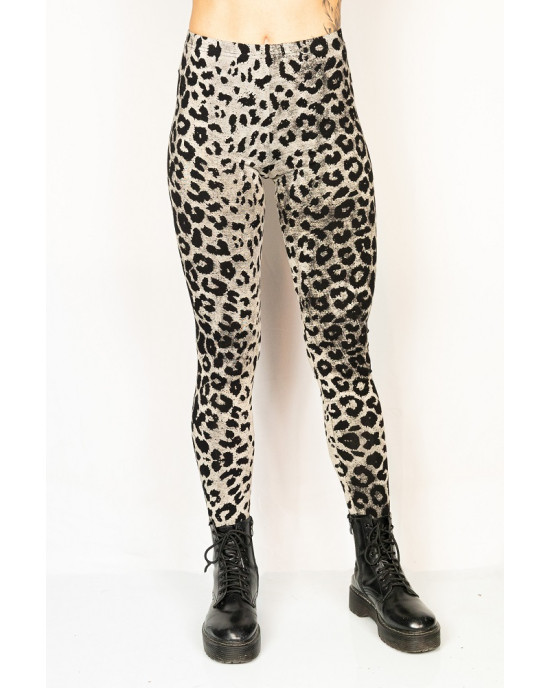 Κολάν Animal Print Leopard Άσπρο