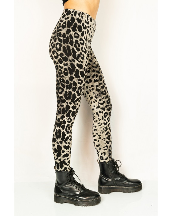 Κολάν Animal Print Leopard Άσπρο