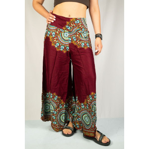 Παντελόνα Mandala Paisley Bloom Μπορντό