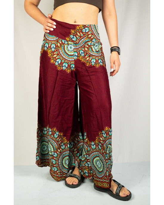 Παντελόνα Mandala Paisley Bloom Μπορντό