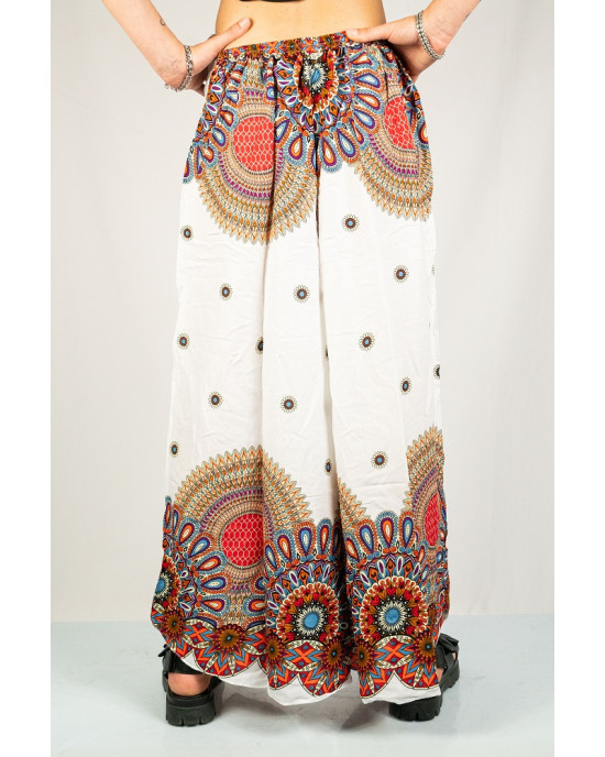 Παντελόνα Mandala Sunburst Λευκή
