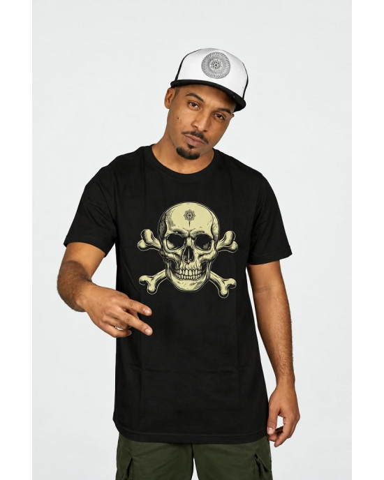 T-Shirt Mandala Skull – Μαύρο