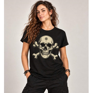 T-Shirt Mandala Skull – Μαύρο