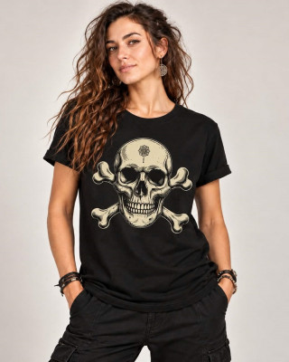 T-Shirt Mandala Skull – Μαύρο