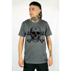 T-Shirt Mandala Skull – Γκρι