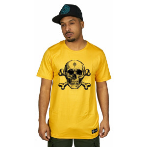 T-Shirt Mandala Skull – Κίτρινο