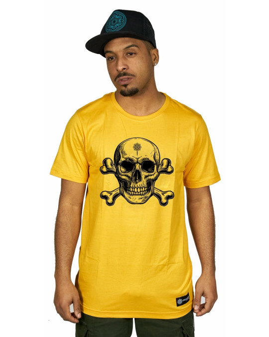 T-Shirt Mandala Skull – Κίτρινο