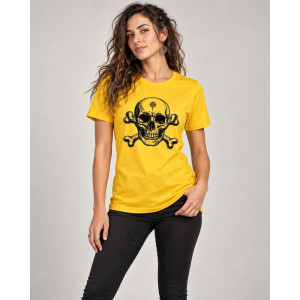 T-Shirt Mandala Skull – Κίτρινο