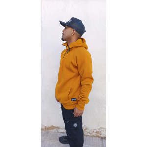 Half Zip Φούτερ Hoodie 2zip Μουσταρδί