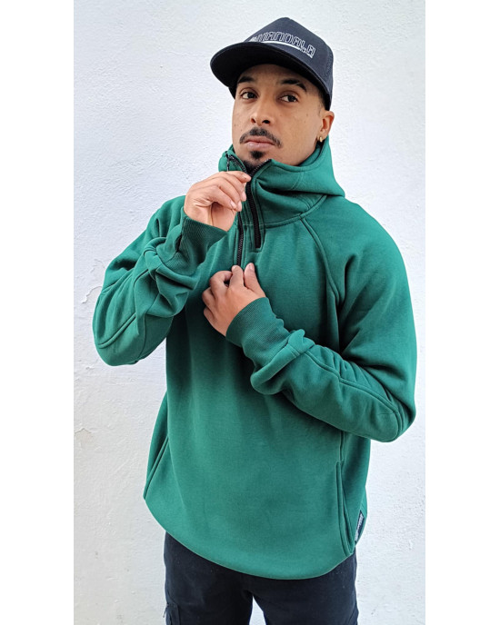 Half Zip Φούτερ Hoodie 2zip Πράσινο
