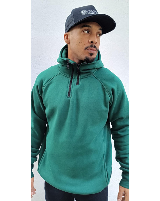 Half Zip Φούτερ Hoodie 2zip Πράσινο