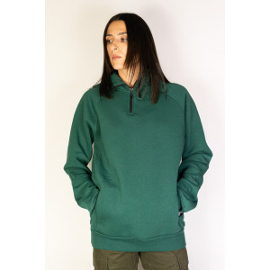 Half Zip Φούτερ Hoodie 2zip Πράσινο