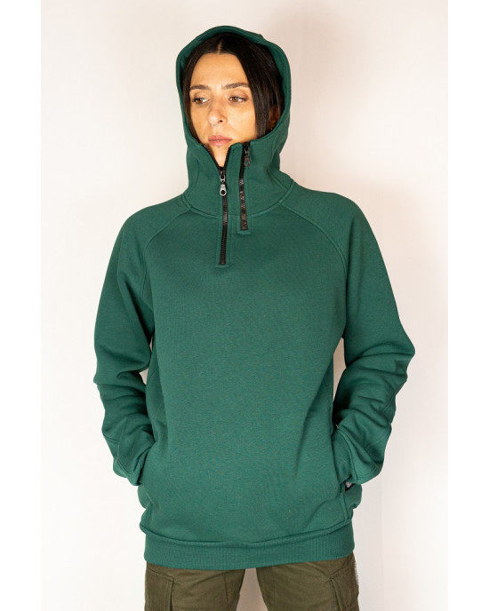 Half Zip Φούτερ Hoodie 2zip Πράσινο