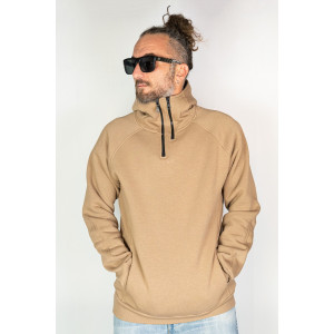 Mandala Half Zip Hoodie - Ανοιχτό Καφέ