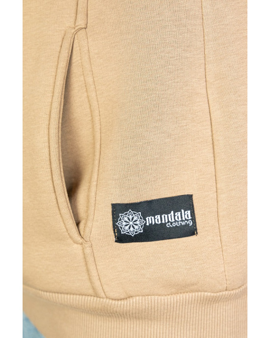 Mandala Half Zip Hoodie - Ανοιχτό Καφέ