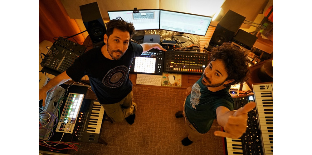 The Bitzpan in Studio Action Wearing Mandala Clothing