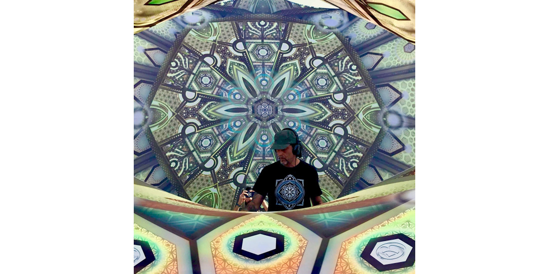 Dj Doc live set on free earth wearing Mandala Clothing
