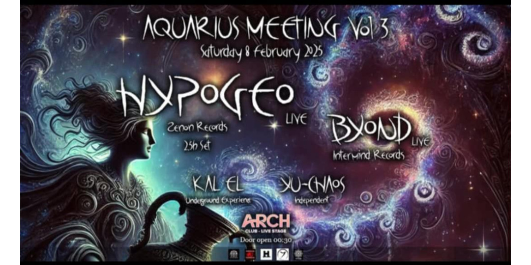 AQUARIUS MEETING VOL 3 Presents HYPOGEO | Προπώληση @Mandala Clothing Stores