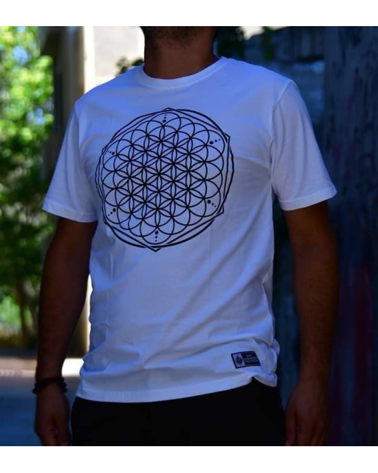 TShirt Seven virtues flower of life White