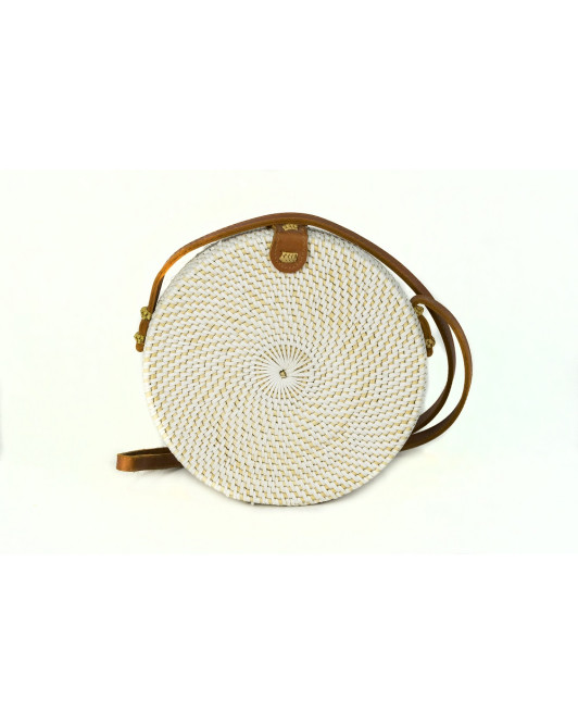 Τσάντα Rattan Άσπρη