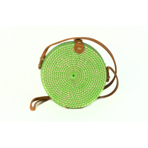 Τσάντα Rattan Λαχανί