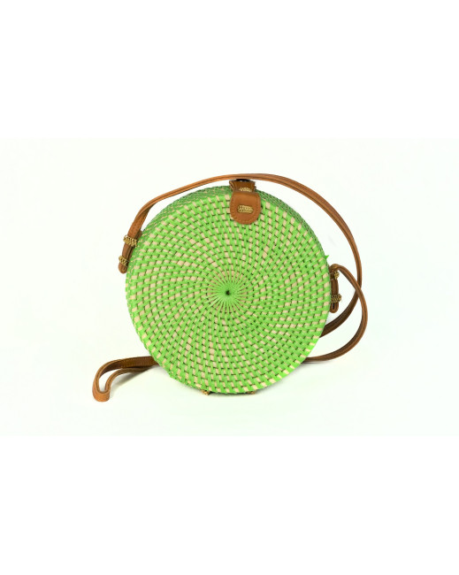 Τσάντα Rattan Λαχανί