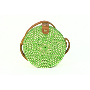 Τσάντα Rattan Λαχανί