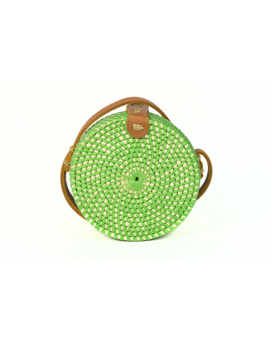 Τσάντα Rattan Λαχανί
