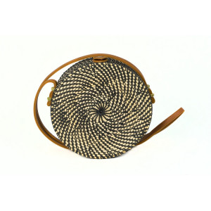 Τσάντα Rattan Μαύρη Natural