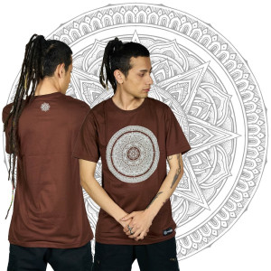 Mandala Circle Tshirt Καφέ