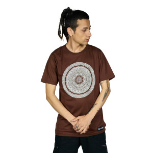 Mandala Circle Tshirt Καφέ