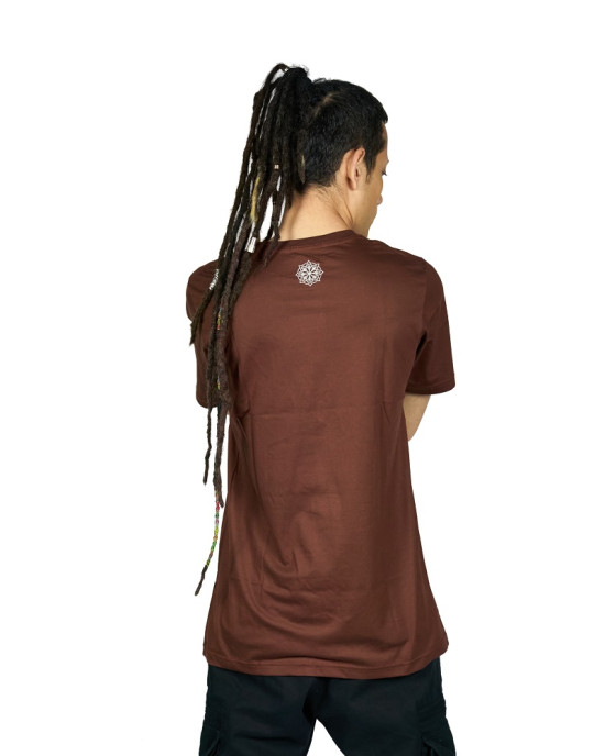 Mandala Circle Tshirt Καφέ