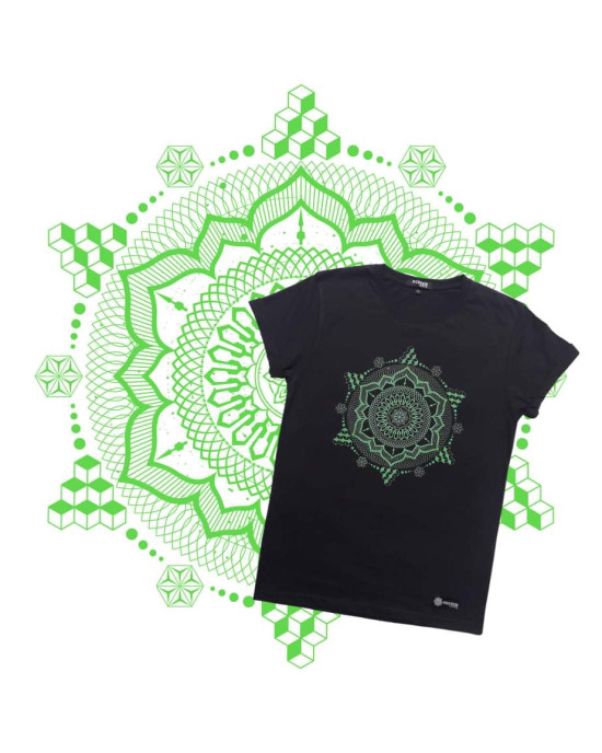 T-Shirt Mandala Geometry Black G