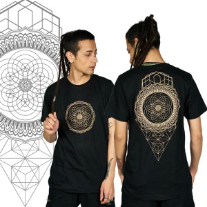 T-Shirt Equilibrium Mandala Μαύρο